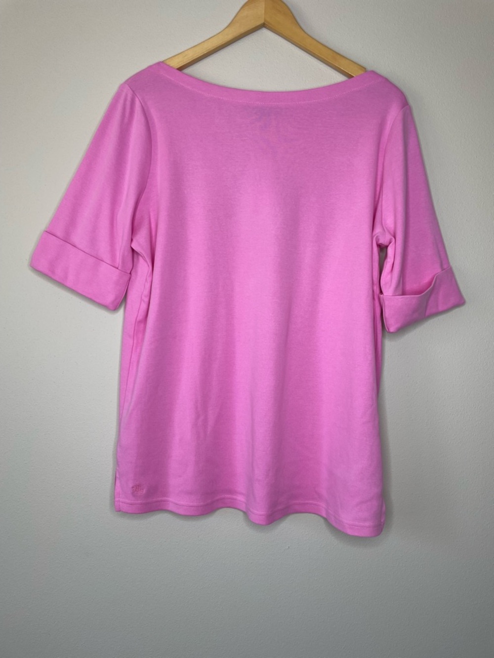 NEW Lauren Ralph Lauren Pink Boatneck Short Sleeve Tee - Picture 9 of 9